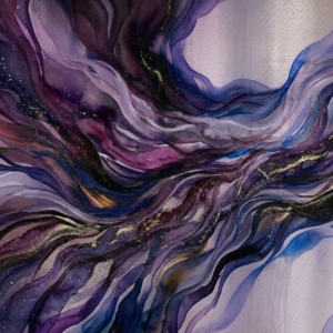Celestial Amethyst Mural - Luxury Indigo Wall Decor